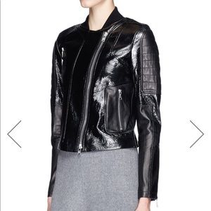 'SHEZI' POLISHED LEATHER BIKER JACKET by Theory